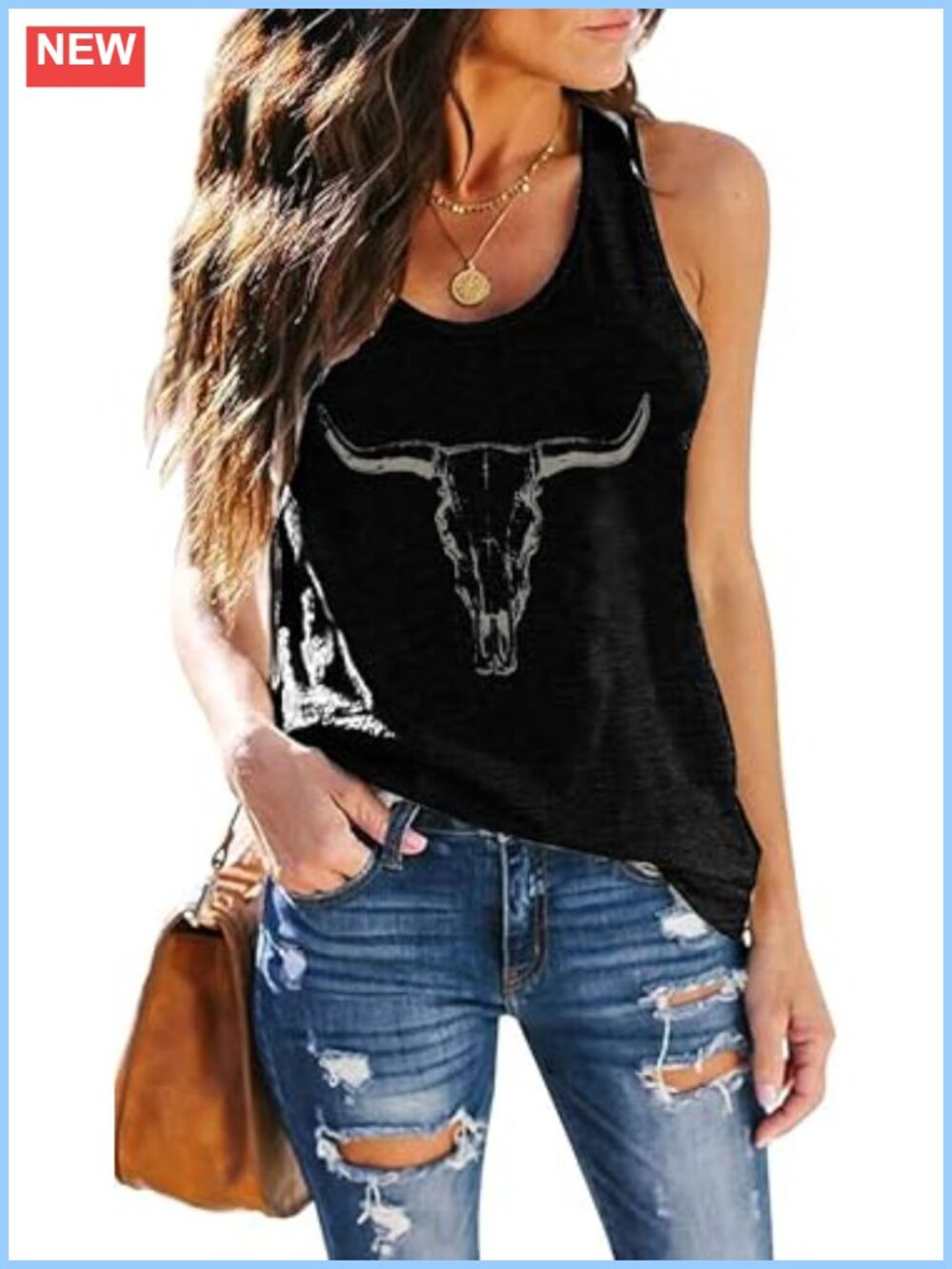 Women's Vintage Graphic Racerback Tank Top Summer Vacation Loose Fit Sleeveless